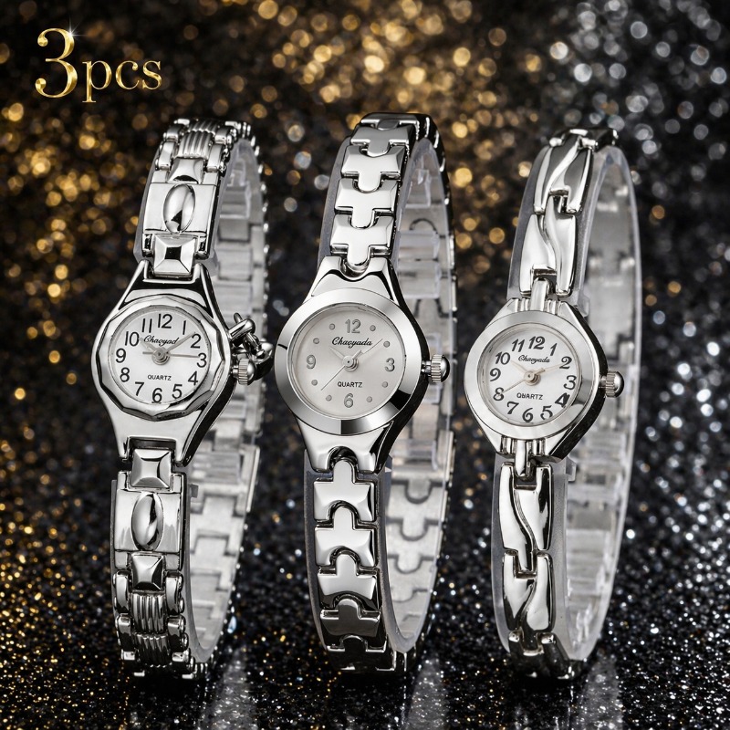 Luxury Watch With Arabic Numerals - 3 Stuks Mode Vrouwen Horloges Set