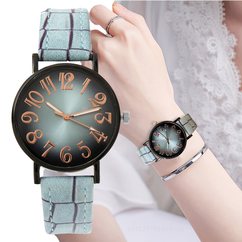 Luxury Watch Leather Strap - Luxe Dameshorloge Mode Vintage Digitale Dames