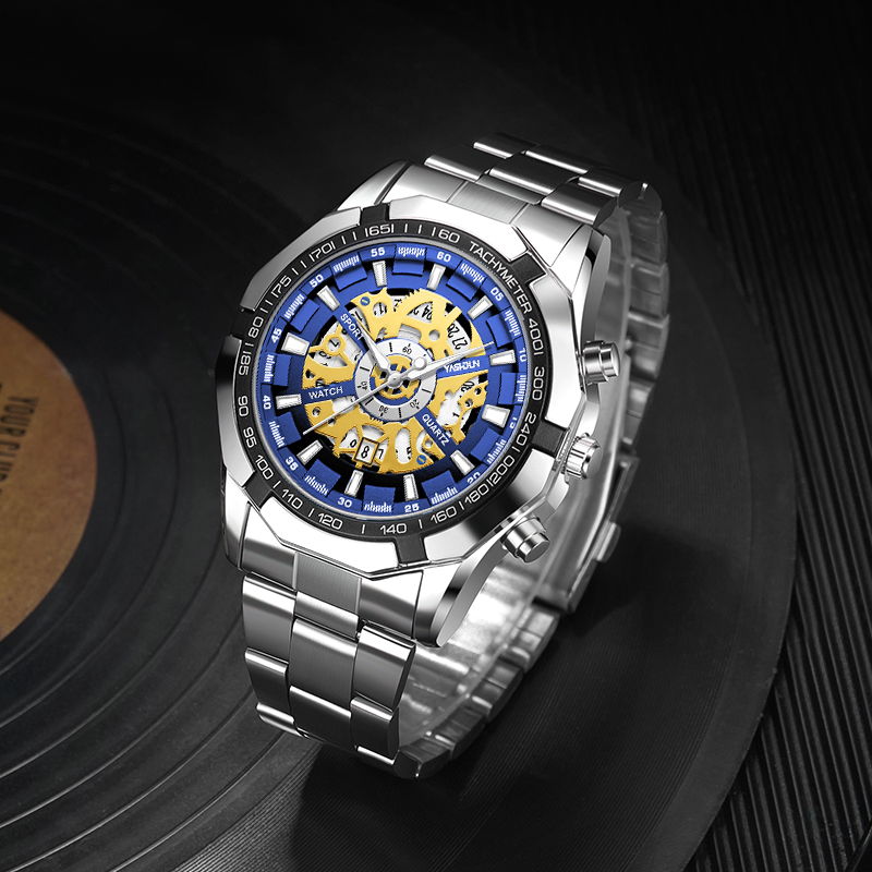 Luxury Watch Winder - Luxe mode skelethorloge voor heren, lichtgevend