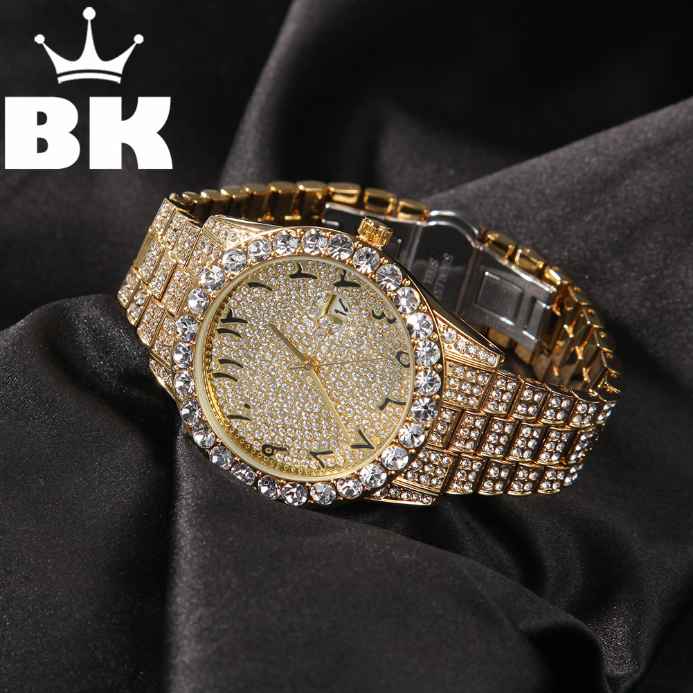 Luxury Watch With Arabic Numerals - HIP HOP Big Dial Full Iced