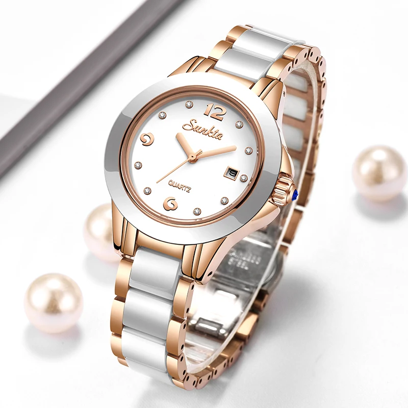 Luxury Watch & Jewellery Recensioni - Sunkta Fashion Casual Quartz Dameshorloge Elegante