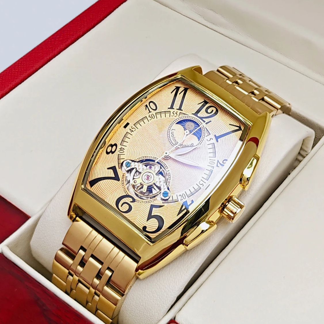 Luxury Watch Tier - Toplaags luxe tonvormig mechanisch zakelijk herenhorloge,
