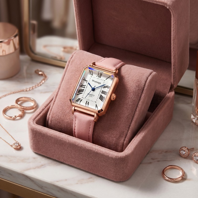 Luxury Watch Leather Strap - Mode rechthoekige quartzhorloges voor dames Luxe