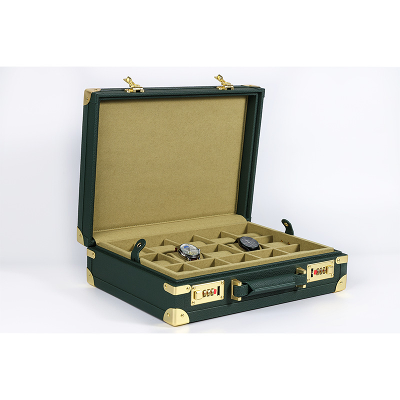 Luxury Watch Storage - OEM ODM Luxe 15-vakjes groene PU