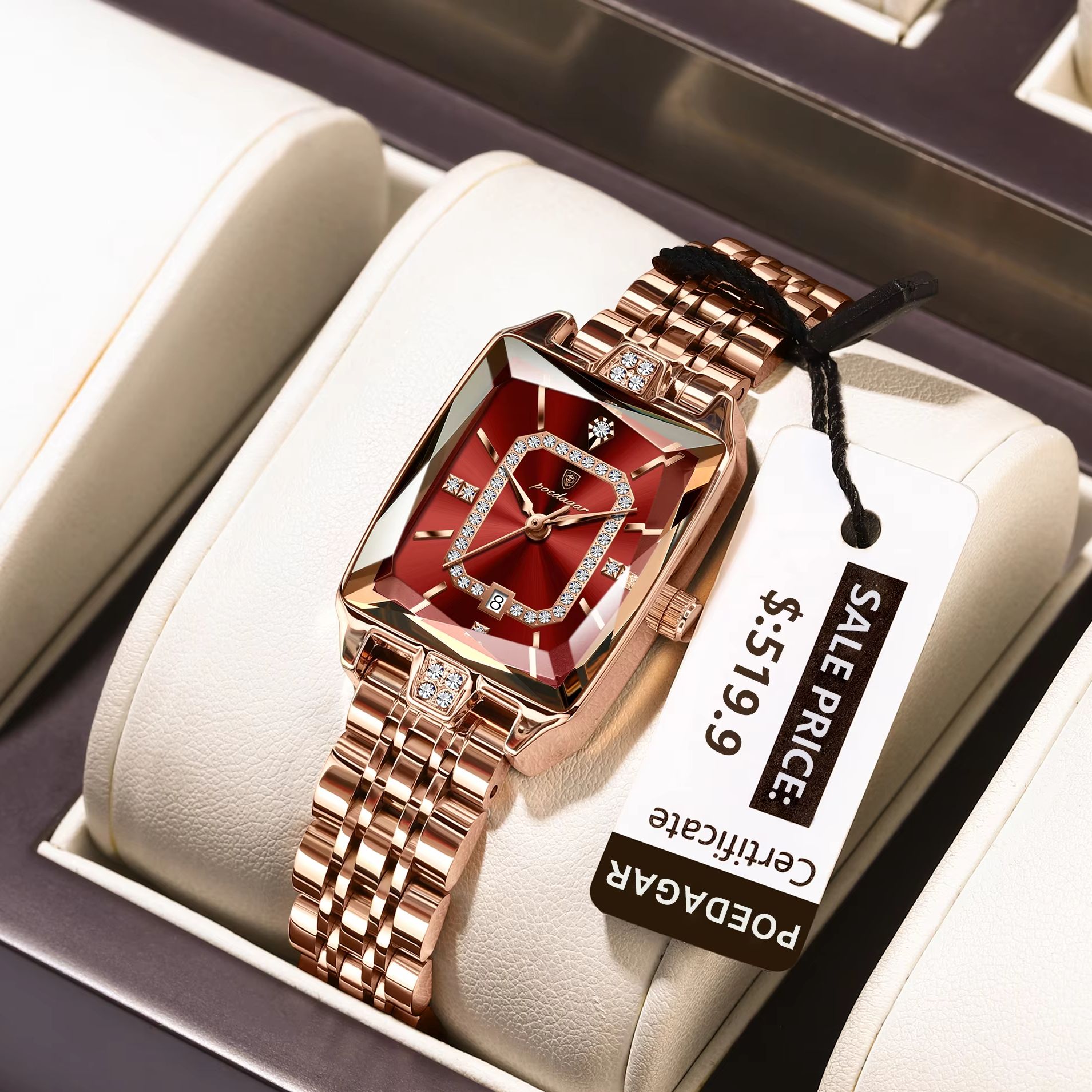 Luxury Watch For Sale - POEDAGAR Mode Elegant Dameshorloge Waterdicht Datum
