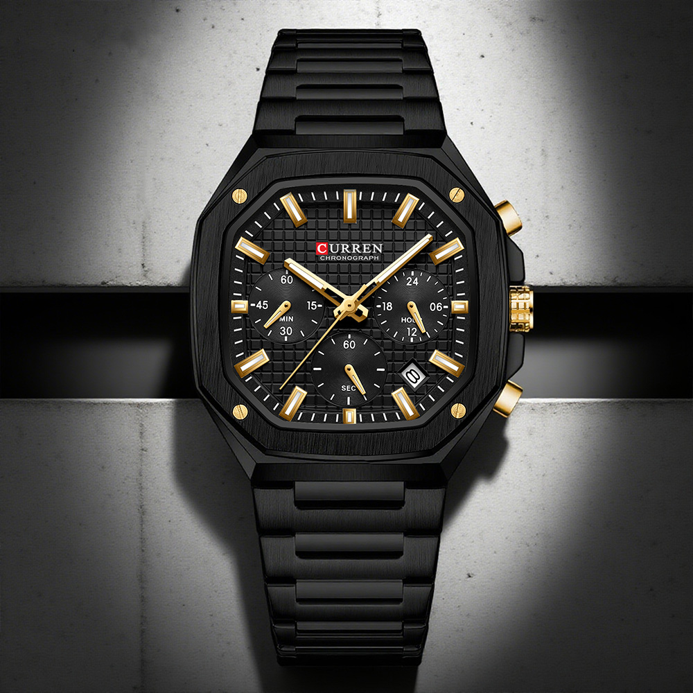 Luxury Watch For Men - CURREN Luxe Vierkant Chrono Horloge voor