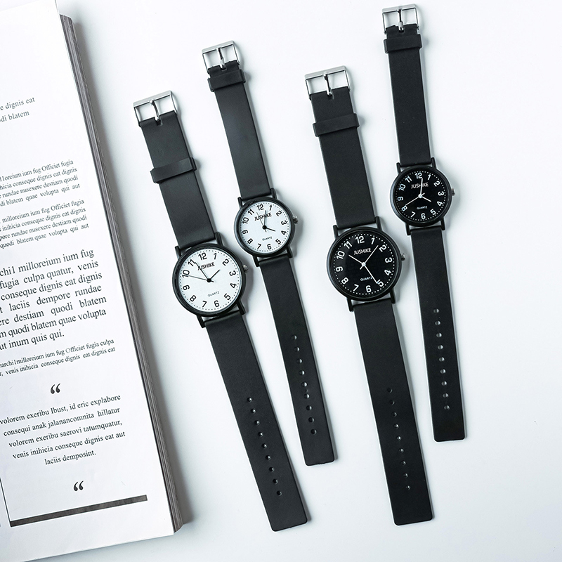 Luxury Watch Leather Strap - Eenvoudige zwarte horloge quartz horloges voor