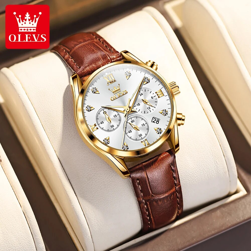 OLEVS 5523 dameshorloges leder - Luxury Watch Leather Strap recensie en prijs