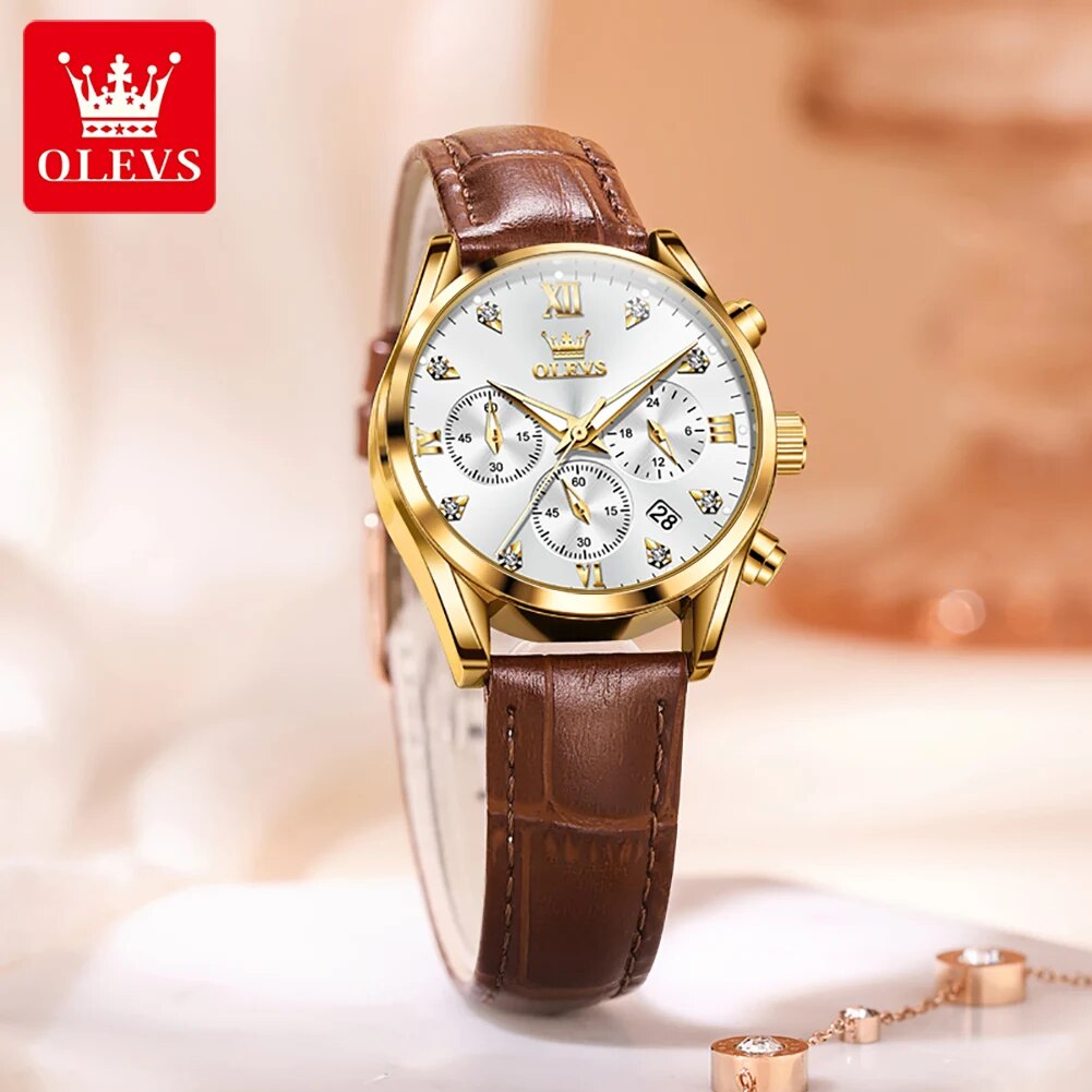 OLEVS 5523 dameshorloges leder - Luxury Watch Leather Strap recensie en prijs