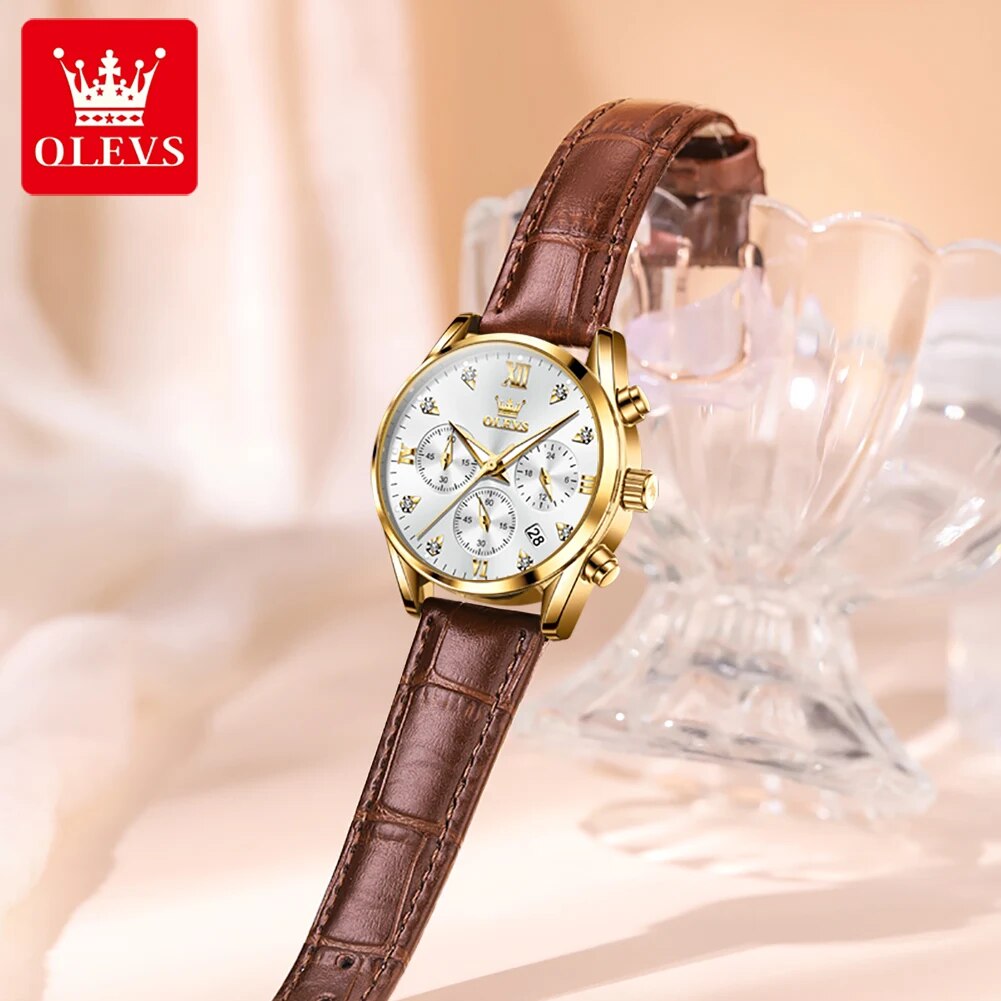 OLEVS 5523 dameshorloges leder - Luxury Watch Leather Strap recensie en prijs