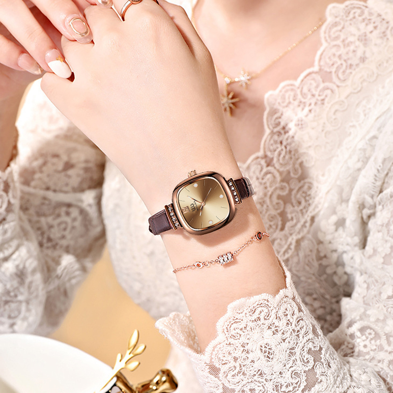 Dameshorloge van roségoud, vie - Luxury Watch Leather Strap recensie en prijs