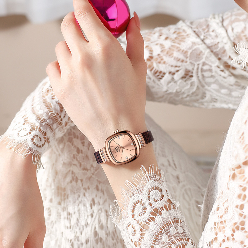 Dameshorloge van roségoud, vie - Luxury Watch Leather Strap recensie en prijs