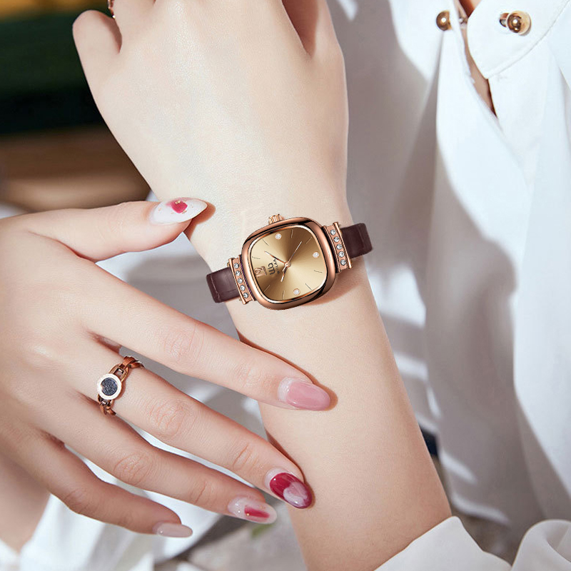 Dameshorloge van roségoud, vie - Luxury Watch Leather Strap recensie en prijs