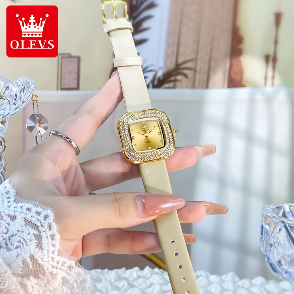 OLEVS Mode Dames Vierkant Quar - Luxury Watch Leather Strap recensie en prijs