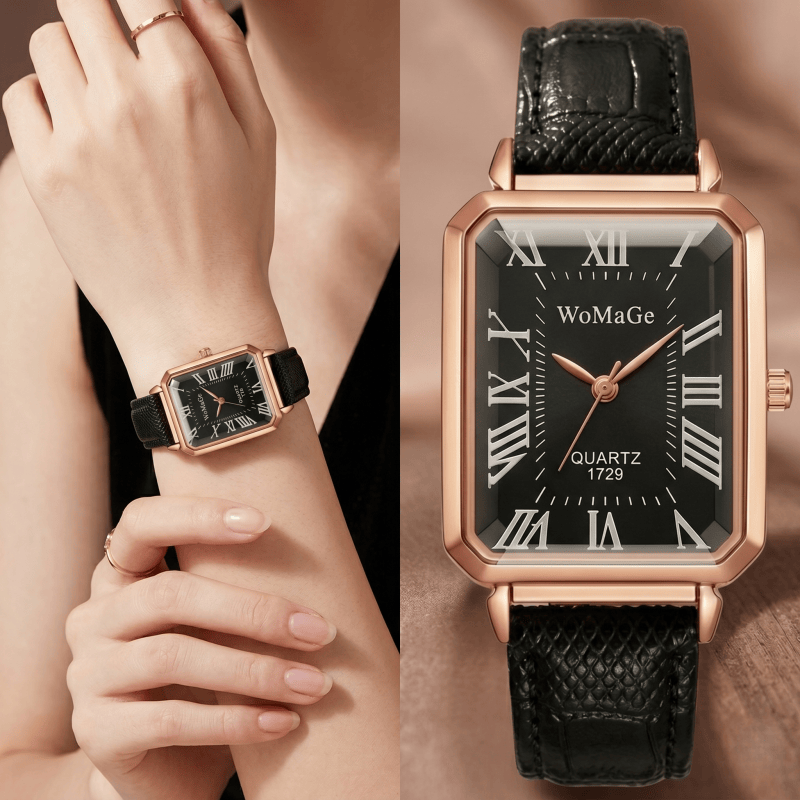 Mode rechthoekige quartzhorlog - Luxury Watch Leather Strap recensie en prijs
