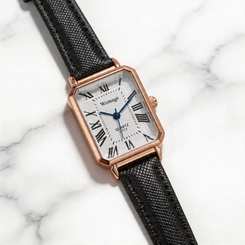 Mode rechthoekige quartzhorlog - Luxury Watch Leather Strap recensie en prijs