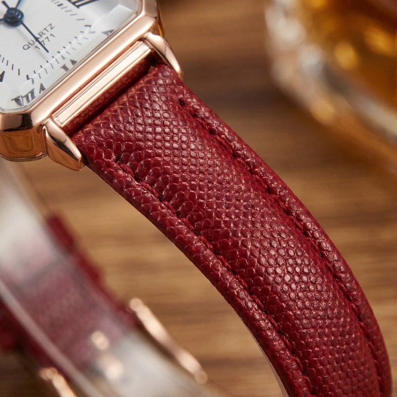 Mode rechthoekige quartzhorlog - Luxury Watch Leather Strap recensie en prijs