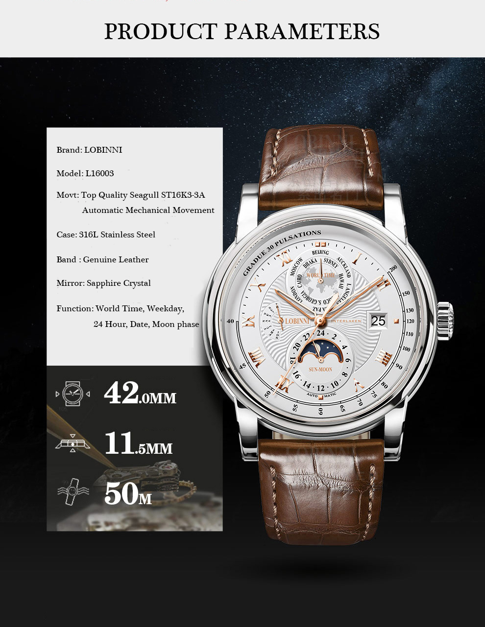 Lobinni Mannen Horloge Luxe Me - Luxury Watch Brands In World recensie en prijs