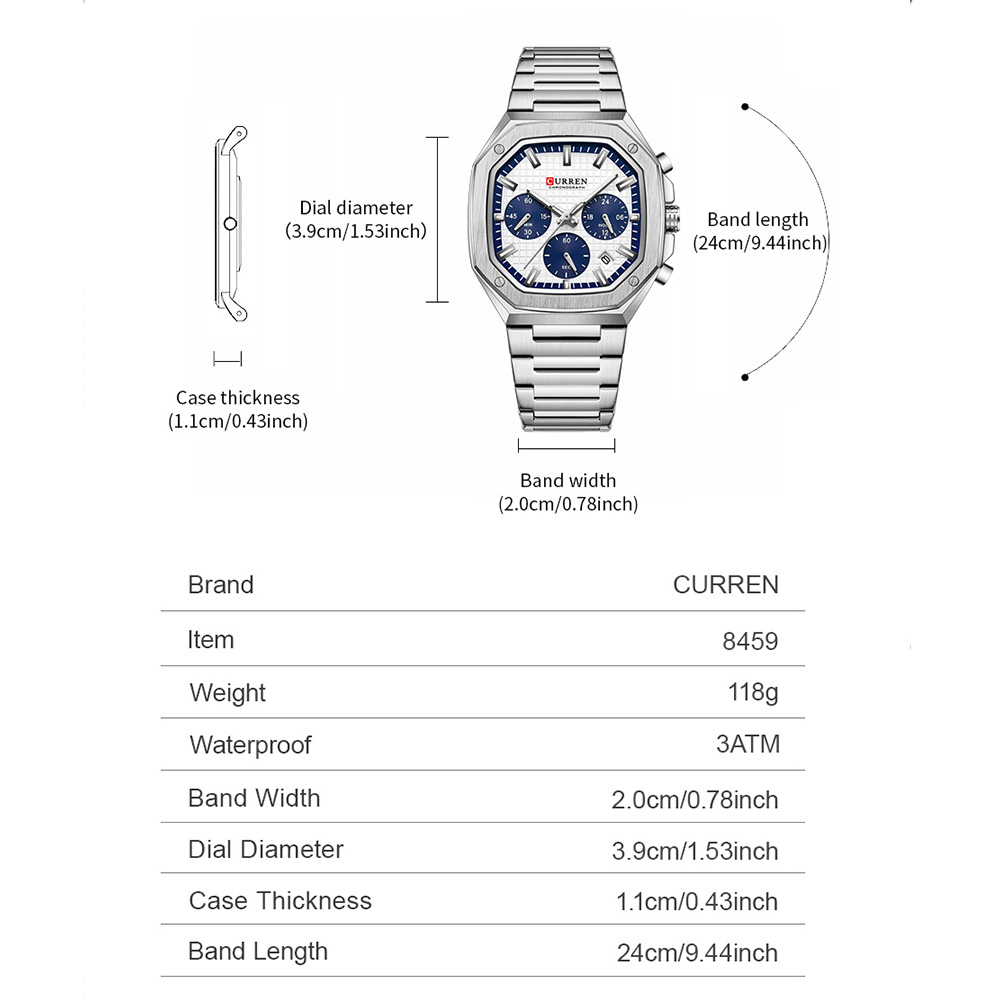 CURREN Luxe Vierkant Chrono Ho - Luxury Watch For Men recensie en prijs
